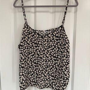 Old Navy Black and White Floral Camisole